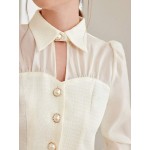 Modely Flare Sleeve Button Front Blouse