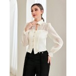 Modely Flare Sleeve Button Front Blouse