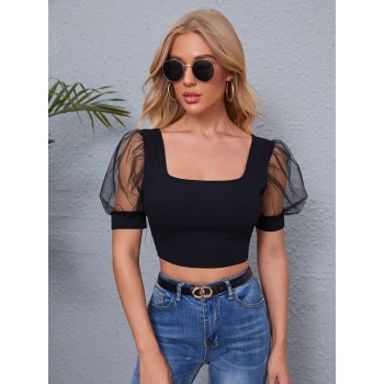 Square Neck Puff Sleeve Top