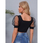 Square Neck Puff Sleeve Top