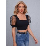 Square Neck Puff Sleeve Top