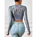 Essnce Holographic Crop Tee