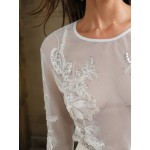 Floral Sequin Sheer Mesh Top